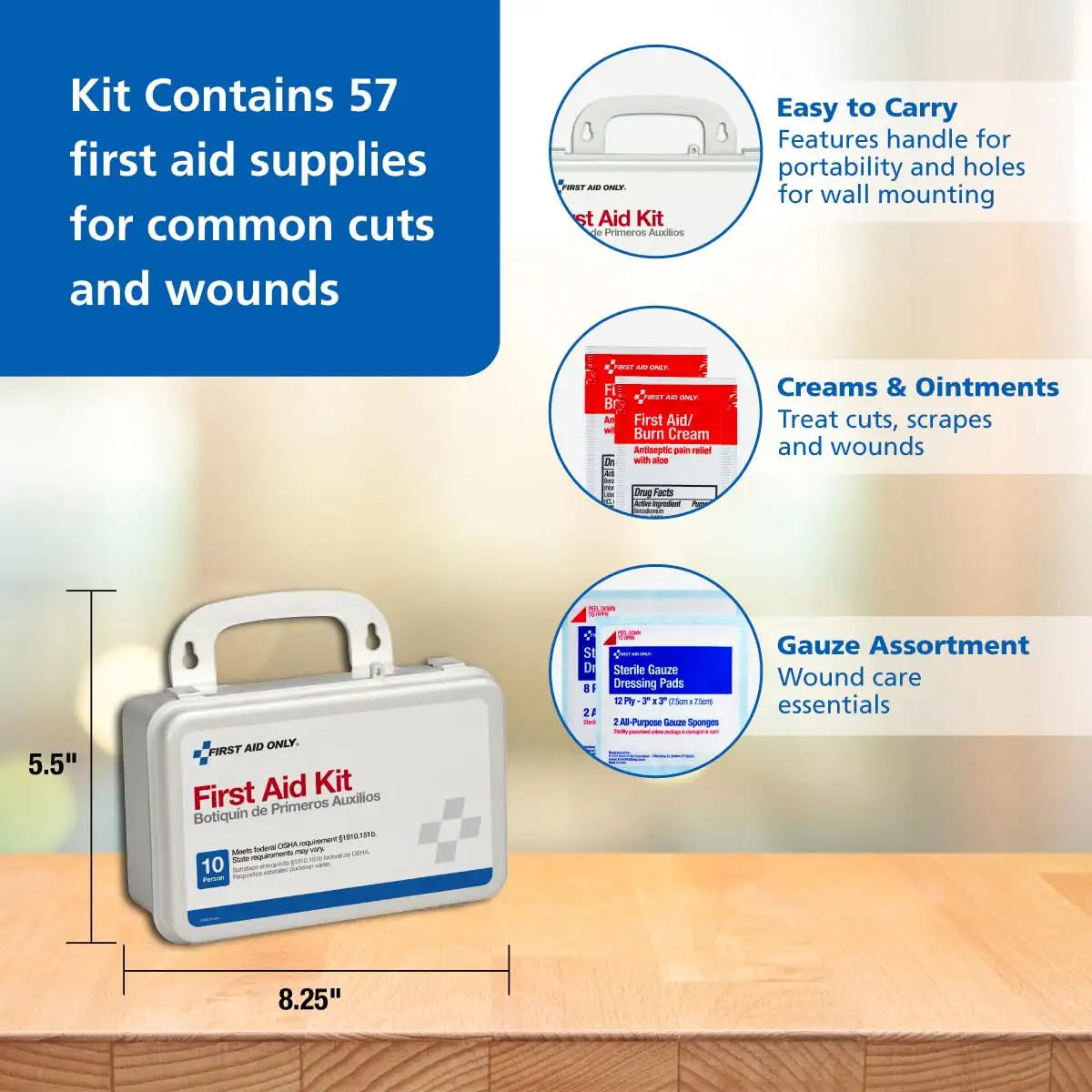 First Aid Only 6060 10-Person Emergency First Aid Kit for Office - 71puxp4v1yl._sl1200_